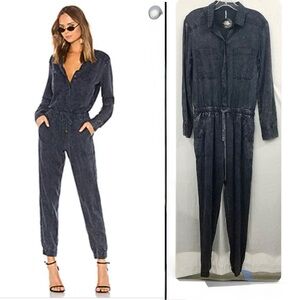 YFB Young & Faboulous Dark Blue Acid Wash Boiler Jumpsuit Size XS